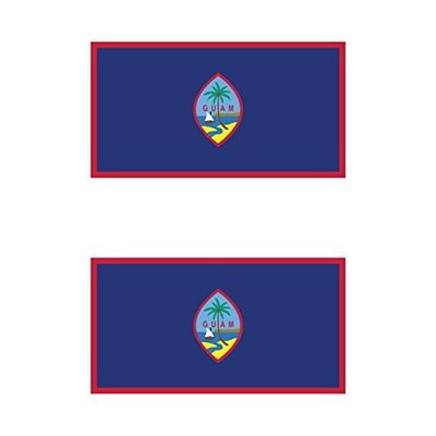 KW Vinyl Magnet Two Pack Guam Flag Magnetic State United States Territory of Car Magnet Bumper Sticker