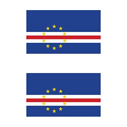 KW Vinyl Magnet Two Pack Cape Verdean Flag Magnetic Cape Verde CPV CV Car Magnet Bumper Sticker