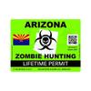 Magnet Zombie Arizona State Hunting Permit Magnetic Vinyl AZ Car Magnet Bumper Sticker view 1