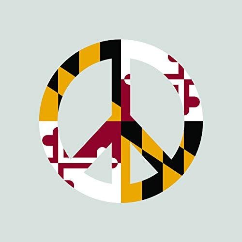 Magnet Maryland Flag Peace Symbol Magnetic Vinyl MD Sign no war Car Magnet Bumper Sticker