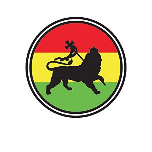 ION Graphics Magnet Rasta Lion of Judah with Border Magnetic Vinyl Tribe of Jewish Reggae 5" Car Magnet Bumper Sticker