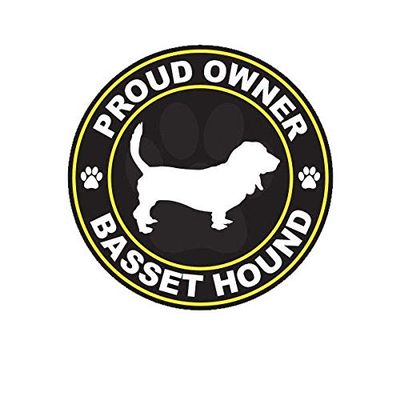 ION Graphics Magnet Proud Owner Basset Hound Magnetic Vinyl Dog Canine pet 5" Car Magnet Bumper Sticker
