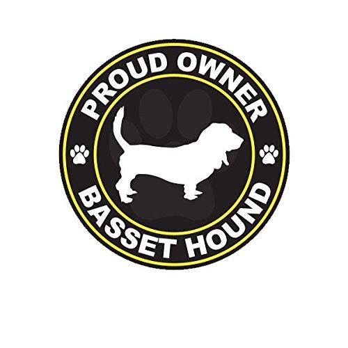 ION Graphics Magnet Proud Owner Basset Hound Magnetic Vinyl Dog Canine pet 5" Car Magnet Bumper Sticker