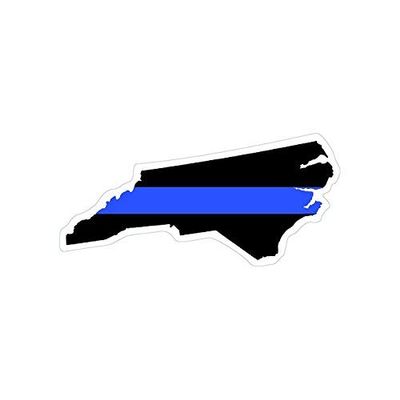 Magnet North Carolina State Shaped Thin Blue Line Magnetic Vinyl NC Car Magnet Bumper Sticker