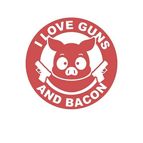 ION Graphics Magnet I Love Guns and Bacon Magnetic Vinyl 2a Gun Rights Humor Pig 5" Car Magnet Bumper Sticker