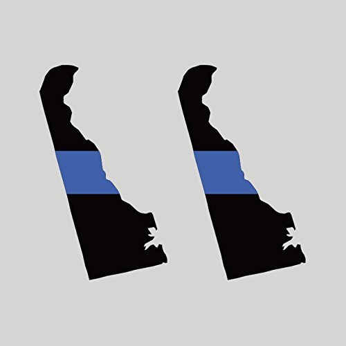 Magnet Two Pack Delaware State Shaped Thin Blue Line Magnetic Vinyl DE V2 Car Magnet Bumper Sticker