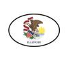 ION Graphics Magnet Illinois State Flag Oval Magnetic Vinyl V4 IL 5" Car Magnet Bumper Sticker view 1