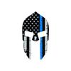 Magnet Tattered Thin Blue Line Subdued Spartan Helmet American Flag Magnetic Vinyl Law Police Car Magnet Bumper Sticker view 1