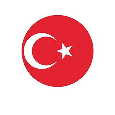 ION Graphics Magnet Round Turkish Flag Magnetic Vinyl Turkey Circle 5" Car Magnet Bumper Sticker