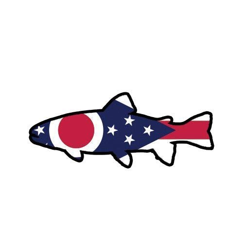 ION Graphics Magnet Ohio State Shaped Trout Magnetic Vinyl Cinyl Decal OH Fly Fishing Fish 5" Car Magnet Bumper Sticker