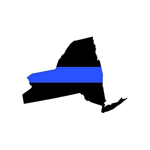 Magnet New York State Shaped Thin Blue Line Magnetic Vinyl NY V2 Car Magnet Bumper Sticker