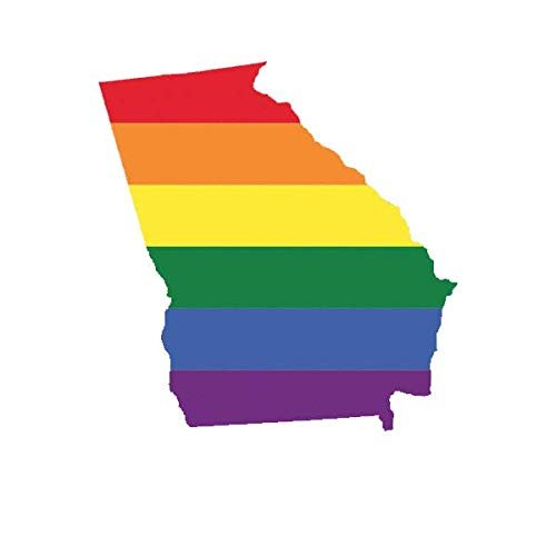 ION Graphics Magnet Georgia State Shaped Gay Pride Rainbow Flag Magnetic Vinyl LGBT GA 5" Car Magnet Bumper Sticker