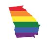 ION Graphics Magnet Georgia State Shaped Gay Pride Rainbow Flag Magnetic Vinyl LGBT GA 5" Car Magnet Bumper Sticker view 1