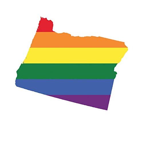 ION Graphics Magnet Oregon State Shaped Gay Pride Rainbow Flag Magnetic Vinyl LGBT OR 5" Car Magnet Bumper Sticker