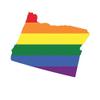 ION Graphics Magnet Oregon State Shaped Gay Pride Rainbow Flag Magnetic Vinyl LGBT OR 5" Car Magnet Bumper Sticker view 1