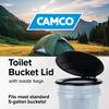 Camco Bucket Toilet Seat with Lid - Converts Standard 5 Gallon Bucket into Portable Toilet for Camping - Convenient Camping Toilet for Hunting & More - Includes 3 RV Toilet Waste Bags (41546) view 3