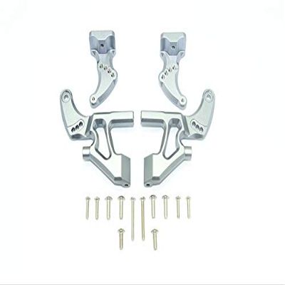 GPM For Traxxas E-Revo 2.0 VXL Brushless (86086-4) Upgrade Parts Aluminum Rear Wing Mount Full Set - 4Pc Set Gray Silver