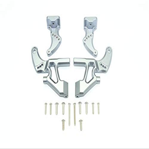 GPM For Traxxas E-Revo 2.0 VXL Brushless (86086-4) Upgrade Parts Aluminum Rear Wing Mount Full Set - 4Pc Set Gray Silver