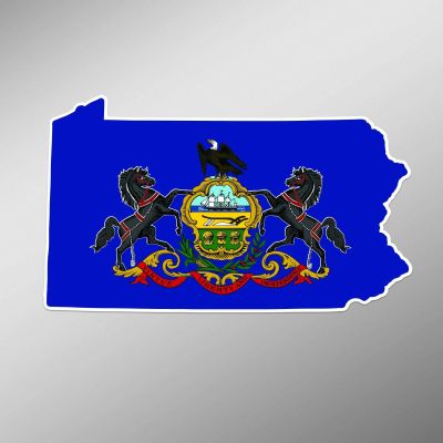 JB Print Magnet Pennsylvania State Flag Outline Vinyl Decal Sticker Car Waterproof Car Decal Magnetic Bumper Sticker 5"