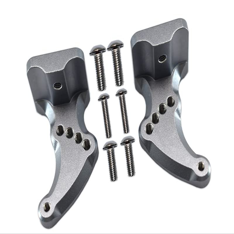 GPM For Traxxas E-Revo 2.0 VXL Brushless (86086-4) Upgrade Parts Aluminum Rear Wing Mount - 2Pc Set Gray Silver