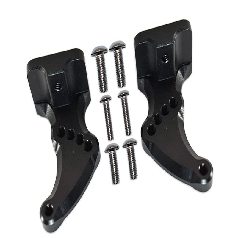 GPM For Traxxas E-Revo 2.0 VXL Brushless (86086-4) Upgrade Parts Aluminum Rear Wing Mount - 2Pc Set Black