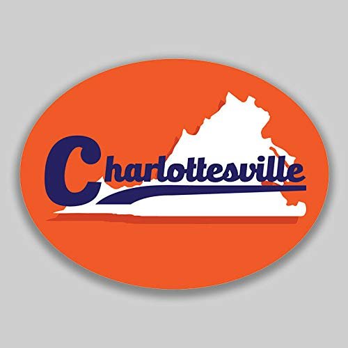 JB Print Magnet Charlottesville Virginia Oval Vinyl City Town College University Vinyl Decal Sticker Car Waterproof Car Decal Magnetic Bumper Sticker 5"