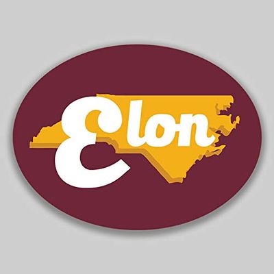 JB Print Magnet Elon North Carolina Oval Vinyl City Town College University Vinyl Decal Sticker Car Waterproof Car Decal Magnetic Bumper Sticker 5"