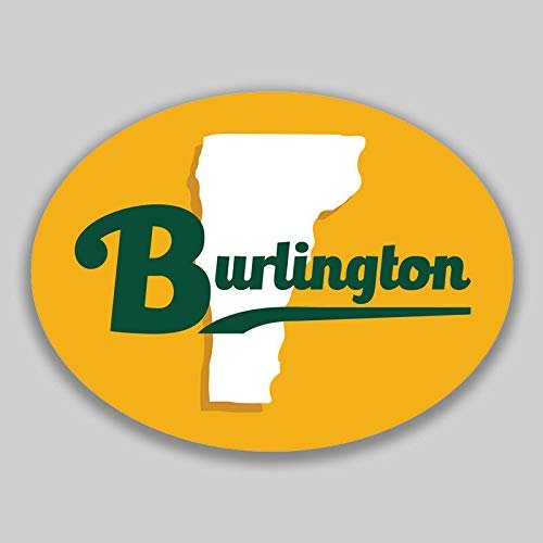 JB Print Magnet Burlington Vermont Oval Vinyl City Town College University Vinyl Decal Sticker Car Waterproof Car Decal Magnetic Bumper Sticker 5"