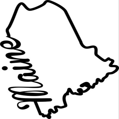JB Print Magnet State of Maine Script Vinyl Decal Sticker Car Waterproof Car Decal Magnetic Bumper Sticker 5"