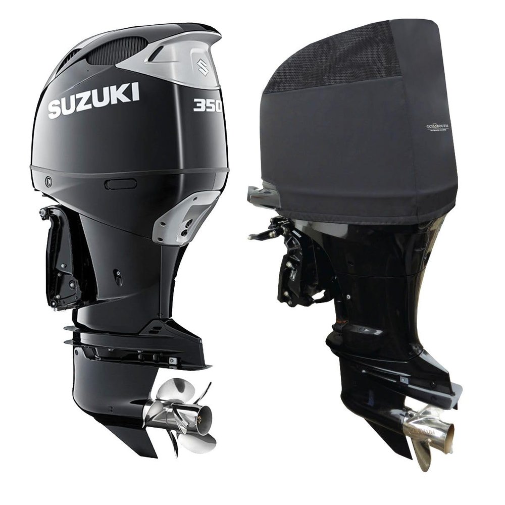 Oceansouth Custom Fit Vented Covers for Suzuki Outboard Engine (Black, DF350A-DF300B V6 4.4L (from 2017 up to 2024))