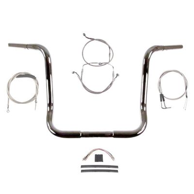 Hill Country Customs 1 1/4" Chrome 16" Ape Hanger Handlebar Kit for 2007 Harley Electra Glide, Ultra Classic, Street Glide models with Cruise Control - BSC-BB16C-ESG07-C