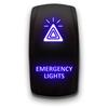 Emergency Lights - Blue - Laser Etched Toggle Switch 20A 12V - Vertical Rocker Switch 5-Pin DPST view 1