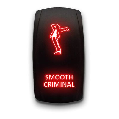 Smooth Criminal - Red - Stark 5-PIN Laser Etched LED Rocker Switch Dual Light - 20A 12V ON/Off