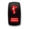 Smooth Criminal - Red - Stark 5-PIN Laser Etched LED Rocker Switch Dual Light - 20A 12V ON/Off view 1