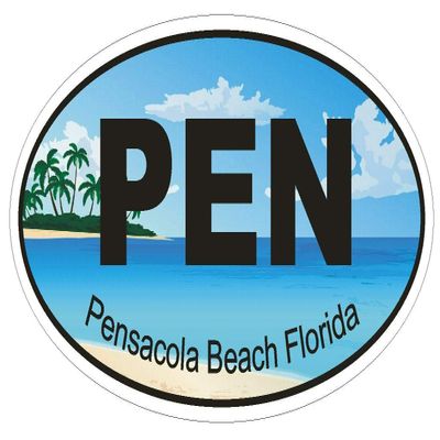 Magnet Pensacola Beach Florida Oval Vinyl Magnetic Bumper Sticker Decal D1262 Euro Oval 5"