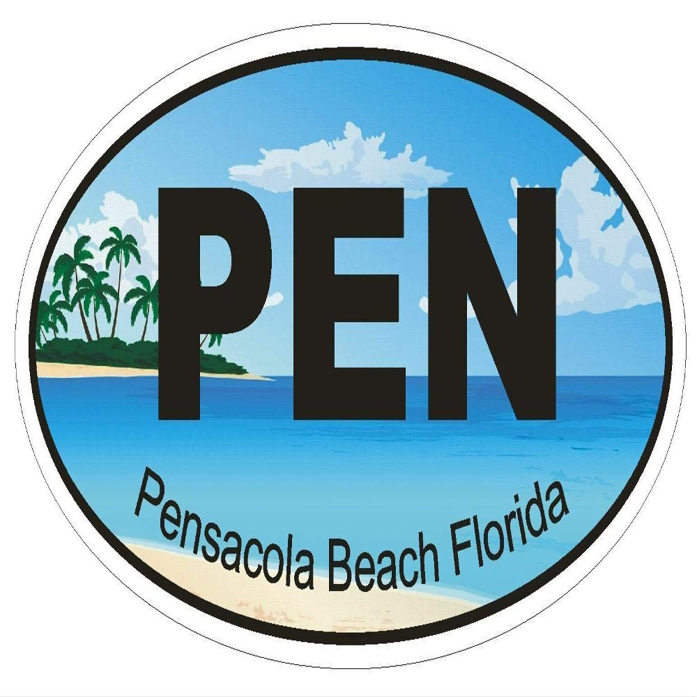 Magnet Pensacola Beach Florida Oval Vinyl Magnetic Bumper Sticker Decal D1262 Euro Oval 5"