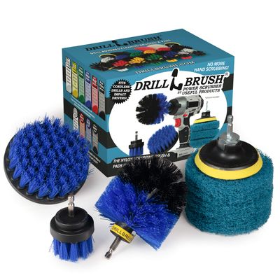 Drillbrush - Rotary Drill Brush Cordless Scrubber - Auto Brush Cleaning - Detail Brush Set - Upholstery Cleaning - Bathroom Cleaning Supplies - Drill Brush Pads - Shower Door Cleaner - Cleaner Pads
