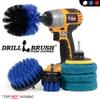 Drillbrush - Rotary Drill Brush Cordless Scrubber - Auto Brush Cleaning - Detail Brush Set - Upholstery Cleaning - Bathroom Cleaning Supplies - Drill Brush Pads - Shower Door Cleaner - Cleaner Pads view 4