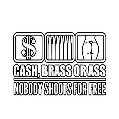 ION Graphics Magnet Cash Brass or A Nobody Shoots for Free Magnetic Vinyl Die Cut Decal 2a Gun Rights 5" Car Magnet Bumper Sticker