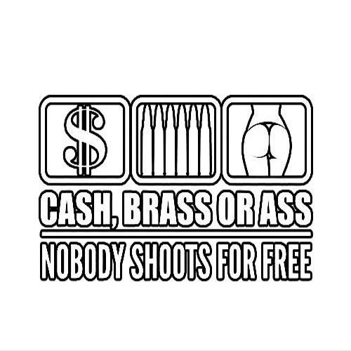 ION Graphics Magnet Cash Brass or A Nobody Shoots for Free Magnetic Vinyl Die Cut Decal 2a Gun Rights 5" Car Magnet Bumper Sticker