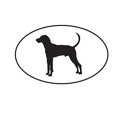 ION Graphics Magnet Treeing Walker Coonhound Euro Oval Magnetic Vinyl Dog 5" Car Magnet Bumper Sticker