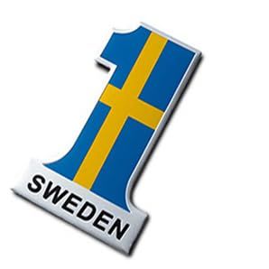 2019 NO.1 Flag 3D Metal Car Emblems Sticker for Ford, Toyota, Mitsubishi, Honda, BMW, Mercedes Logo (Sweden)