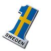 2019 NO.1 Flag 3D Metal Car Emblems Sticker for Ford, Toyota, Mitsubishi, Honda, BMW, Mercedes Logo (Sweden) view 1