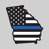 2-Pack Georgia State Outline American Flag Overlay Thin Blue Line Vinyl Decal Sticker | 5-Inches | Premium Quality Vinyl Decal | Laminated with UV Protective Laminate | PD2804 view 1