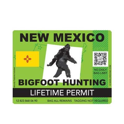 ION Graphics Magnet New Mexico Bigfoot Hunting Permit Magnetic Vinyl Die Cut Decal Sasquatch Lifetime 5" Car Magnet Bumper Sticker