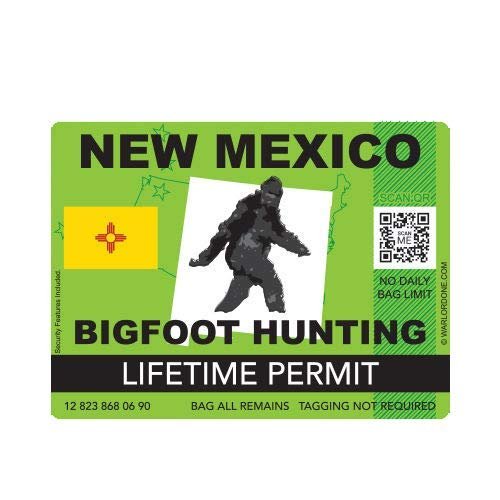 ION Graphics Magnet New Mexico Bigfoot Hunting Permit Magnetic Vinyl Die Cut Decal Sasquatch Lifetime 5" Car Magnet Bumper Sticker
