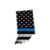ION Graphics Magnet Distressed Indiana State Shaped Subdued US Flag Thin Blue Line Magnetic Vinyl Police in 5" Car Magnet Bumper Sticker view 1