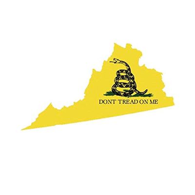ION Graphics Magnet Virginia State Shaped Gadsden Flag Magnetic Vinyl VA 5" Car Magnet Bumper Sticker