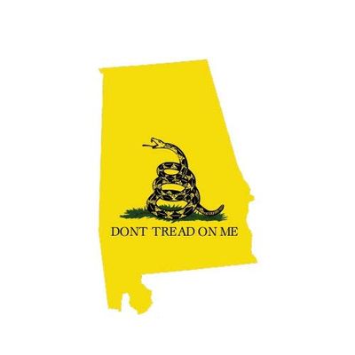 ION Graphics Magnet Alabama State Shaped Gadsden Flag Magnetic Vinyl Self Adhesive Vinyl AL 5" Car Magnet Bumper Sticker