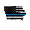 ION Graphics Magnet Distressed Thin Blue Line Iowa State Shaped Subdued US Flag Magnetic Vinyl Police IA 5" Car Magnet Bumper Sticker view 1